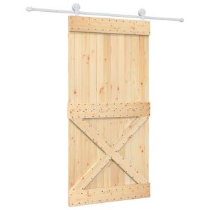 vidaXL Slīdo&scaron;ās durvis Dabisks un balts 100 x 210 cm