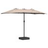 vidaXL Dārza parasols Pelēkbrūna 385 x 209 x 244 cm audums
