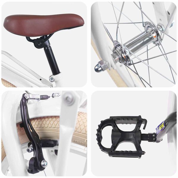 vidaXL Bērnu Velosipēds 18 Collas 5-7 gadiem Balts