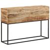 vidaXL konsoles galdiņ&scaron;, 110x30x75 cm, neapstrādāts mango koks, dzelzs
