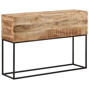 vidaXL konsoles galdiņ&scaron;, 110x30x75 cm, neapstrādāts mango koks, dzelzs