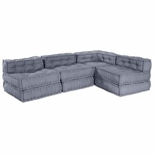 vidaXL Modulārais dīvāna vienība Audums Pelēka 210 x 140 x 56 cm