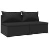 vidaXL 2-daļīgs dārza mēbeļu komplekts, matrači, PE rotangpalma, melns