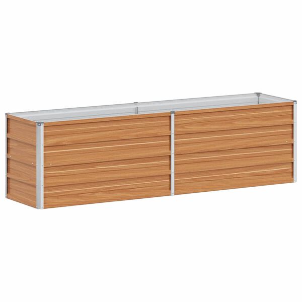 vidaXL augstā puķu kaste, 160x40x45 cm, cinkots tērauds, sudrabains