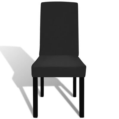vidaXL elastīgi krēslu pārvalki, 6 gab., melni