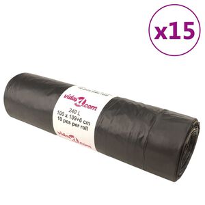 vidaXL atkritumu maisi ar aukliņām, 150 gab., melni, 240 L