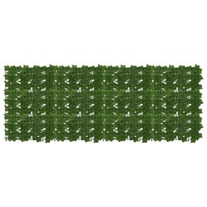 vidaXL Balkona ekrāns ar lapām Zaļa 200 x 75 cm Polietilēns un audums