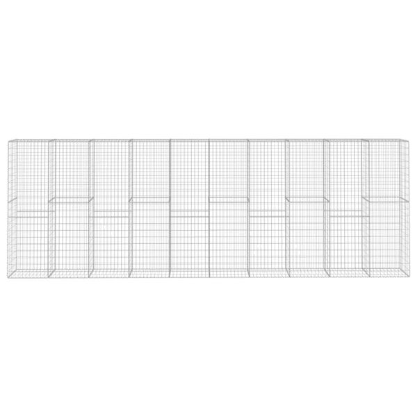 vidaXL gabions ar vāku, cinkots tērauds, 600x50x200 cm