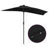 vidaXL Dārza parasols Melna 294 x 150 x 223 cm Poliesters un tērauds