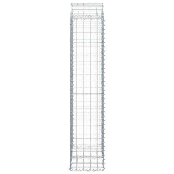 vidaXL arkveida gabiona grozs, 100x50x220/240 cm, cinkota dzelzs