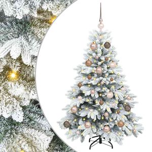 vidaXL Mākslīgā Ziemassvētku eglīte su 150 LED Balts 120 cm PE un PVC