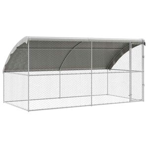 vidaXL Suņu būda 2 gab. Sudraba 4 x 2 x 2 m Cinkots tērauds