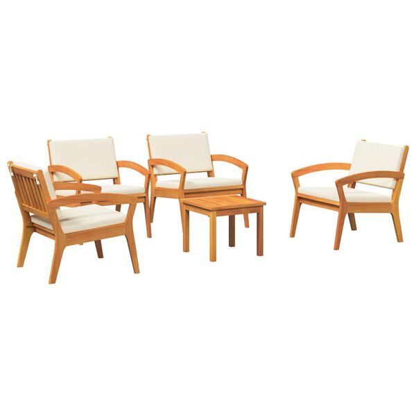 vidaXL Bistro komplekts 5 pcs Brūna 59,5 x 70,5 x 72,5 cm Poliesters