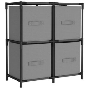 vidaXL plaukts ar 4 auduma groziem, pelēks, 63x30x71 cm, tērauds