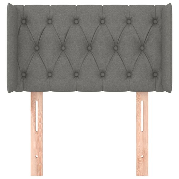 vidaXL galvgalis ar malām, 83x16x78/88 cm, tum&scaron;i pelēks audums