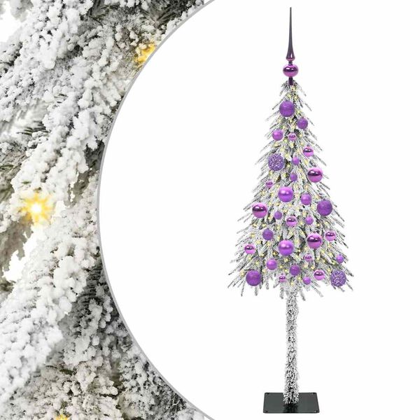 vidaXL Ziemassvētku eglīte su 150 LED Balts 120 cm PE un tērauds
