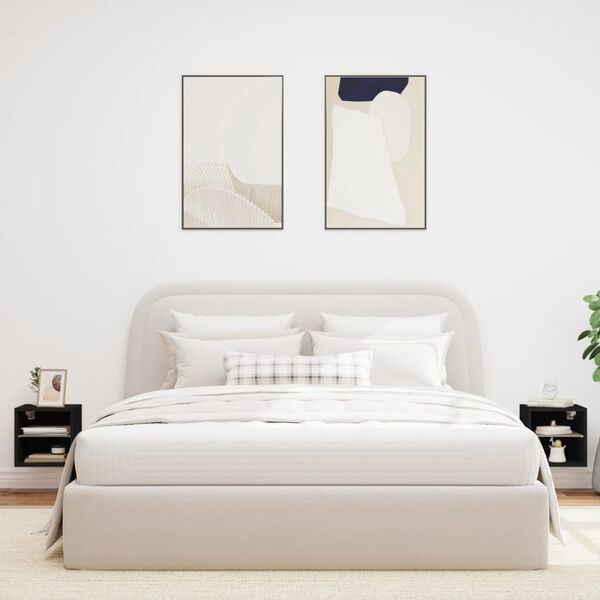 vidaXL TV plaukti ar LED lampiņām, 2 gab., melni, 30x28,5x30 cm