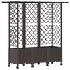 vidaXL Pacelta gulta ar treliem un jumtu Brūna 163,5 x 40 x 142 cm PP
