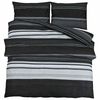 vidaXL 2 gab. 200 x 200 cm + 50 x 75 cm 100% Cotton Black Stripes