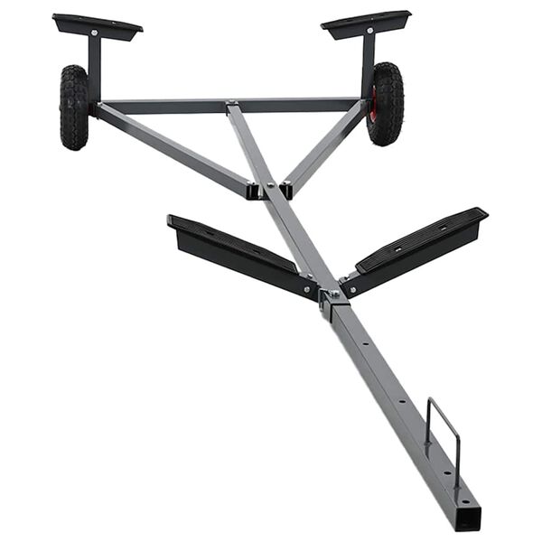 vidaXL Laivu piekabe Sudraba 302 x 107 x 42 cm Tērauds