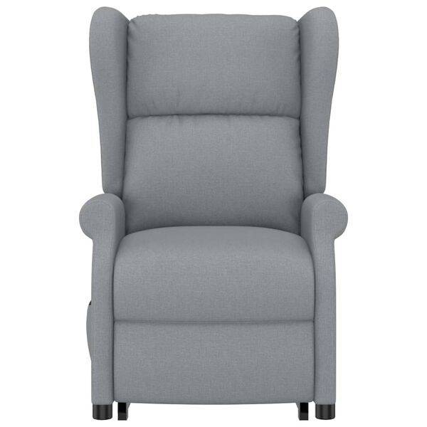 vidaXL atpūtas krēsls, paceļams, gai&scaron;i pelēks audums