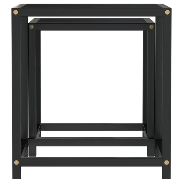 vidaXL tējas galdiņi, 2 gab., melni, MDF