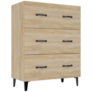 vidaXL kumode, ozolkoka krāsa, 69,5x34x90 cm, inženierijas koks