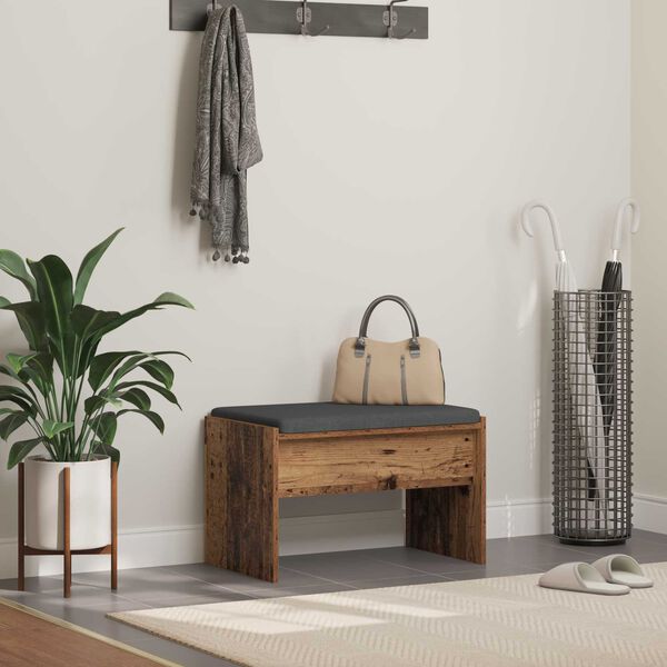 vidaXL Zāles sols ar spilvenu Vecs koks 63 x 38 x 40 cm