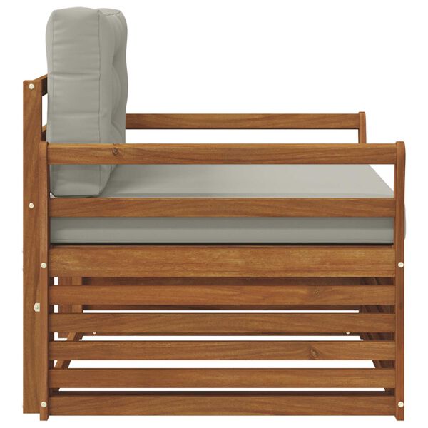 vidaXL Āra dīvānu komplekts Cieta akācijas koks un poliesters Dabiska