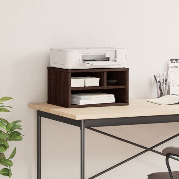 vidaXL printera statīvs, brūns, 40x32x22,5 cm, inženierijas koks