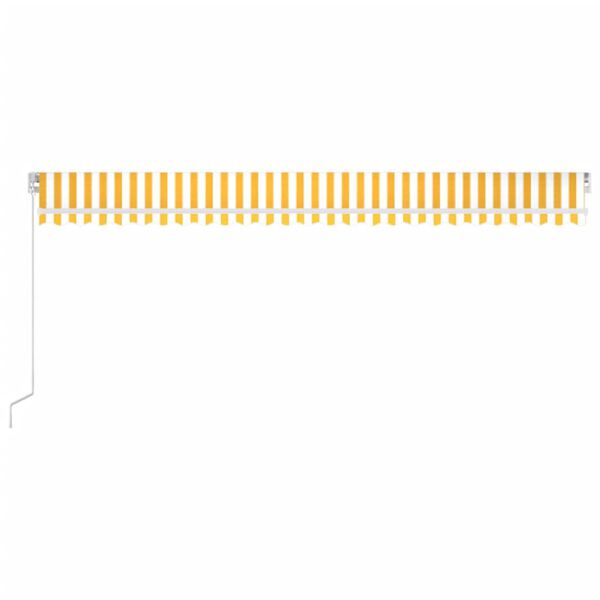 vidaXL izvelkama markīze ar LED, 600x350 cm, manuāla, dzeltenbalta