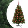 vidaXL Mākslīgā Ziemassvētku eglīte, vidēji zaļa, ar bumbiņu 150 cm