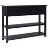 vidaXL kumode, 108x30x76 cm, melna, paulonijas masīvkoks