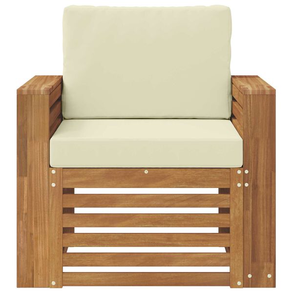 vidaXL Āra dīvānu komplekts Cieta akācijas koks un poliesters Dabiska