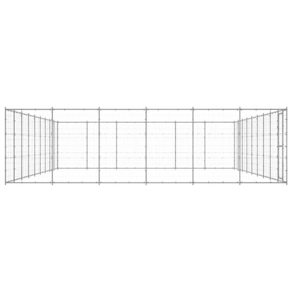 vidaXL suņu voljērs, 65,34 m&sup2;, cinkots tērauds