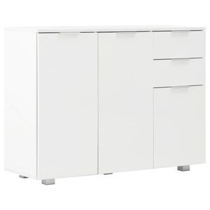 vidaXL kumode, 107x35x80,5 cm, spīdīgi balta