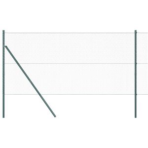 vidaXL Hexagonāla žoga pamats 100 x 1,6 m PVC pārklāts tērauds Zaļa