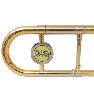 vidaXL trombons, Bp, dzeltenais misiņš ar zelta laku