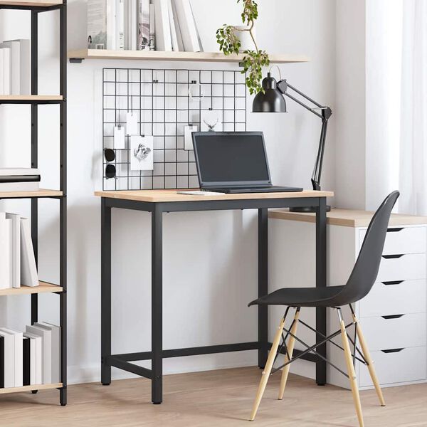 vidaXL galds Dabiska 80 x 50 x 77 cm Inženieru koks un tērauds