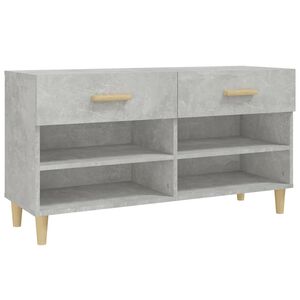 vidaXL apavu skapītis, betona pelēks, 102x35x55 cm, inženierijas koks