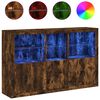 vidaXL kumode ar LED lampiņām, ozolkoka krāsa, 162x37x100 cm
