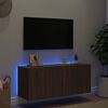 vidaXL TV plaukti ar LED lampiņām, 100x35x41 cm, brūna ozola
