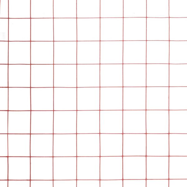 vidaXL stiepļu žogs, tērauds ar PVC pārklājumu, 10x1 m, sarkans