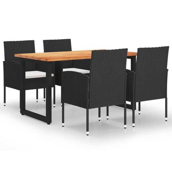 vidaXL 5-daļīgs dārza mēbeļu komplekts ar matračiem, PE rotangpalma