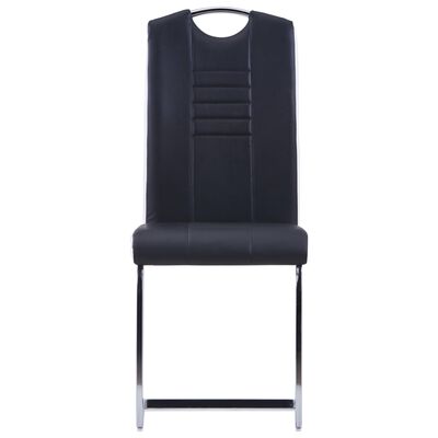 vidaXL konsoles virtuves krēsli, 2 gab., melna mākslīgā āda