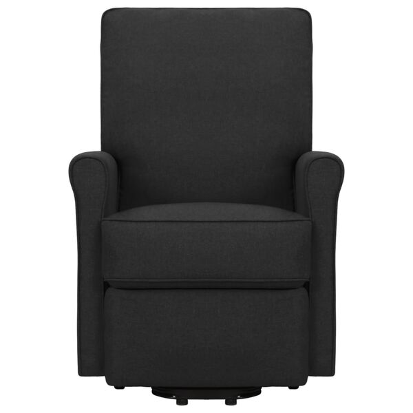 vidaXL atpūtas krēsls, paceļams, melns audums