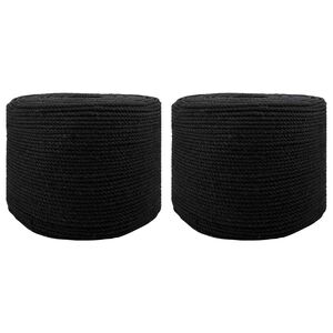 vidaXL Kokvilnas virve 2 gab. 2 mm 100 m Melns 100% kokvilna