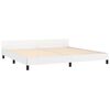 vidaXL gultas rāmis ar galvgali, balts, 200x200 cm, mākslīgā āda