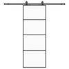vidaXL bīdāmās durvis ar stiprinājumiem, melns, stikls, 76x205 cm