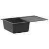 vidaXL Viendaļīga virtuves izlietne Granit 78 x 50 x 20 cm Grafīta